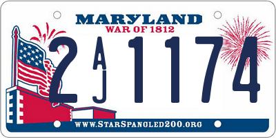 MD license plate 2AJ1174