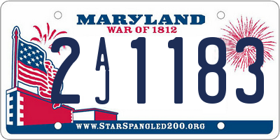 MD license plate 2AJ1183