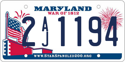 MD license plate 2AJ1194