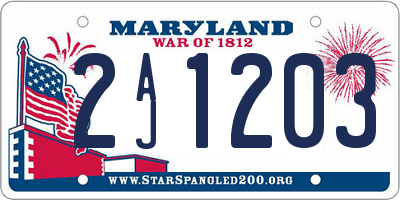 MD license plate 2AJ1203