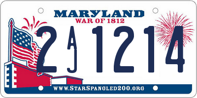 MD license plate 2AJ1214