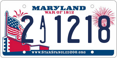 MD license plate 2AJ1218