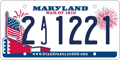 MD license plate 2AJ1221