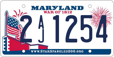 MD license plate 2AJ1254