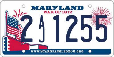 MD license plate 2AJ1255
