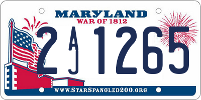 MD license plate 2AJ1265