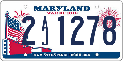 MD license plate 2AJ1278
