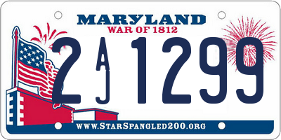 MD license plate 2AJ1299