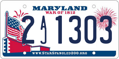 MD license plate 2AJ1303