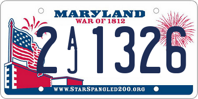 MD license plate 2AJ1326