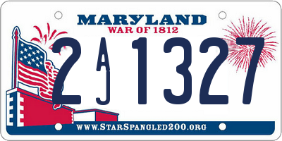 MD license plate 2AJ1327