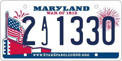 MD license plate 2AJ1330