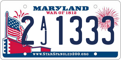 MD license plate 2AJ1333