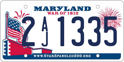 MD license plate 2AJ1335