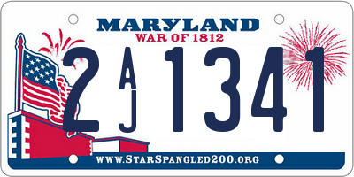 MD license plate 2AJ1341