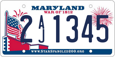 MD license plate 2AJ1345