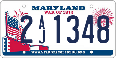 MD license plate 2AJ1348