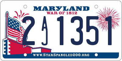 MD license plate 2AJ1351