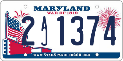 MD license plate 2AJ1374