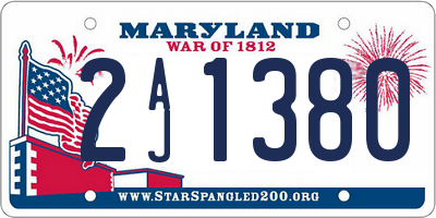 MD license plate 2AJ1380