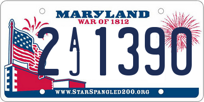 MD license plate 2AJ1390