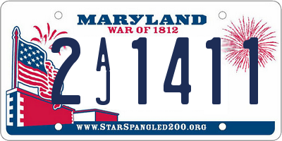 MD license plate 2AJ1411