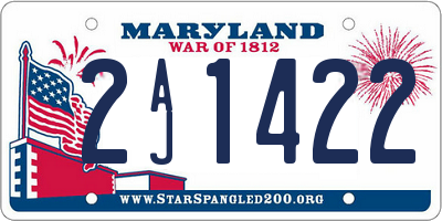 MD license plate 2AJ1422