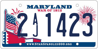 MD license plate 2AJ1423