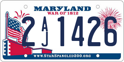 MD license plate 2AJ1426