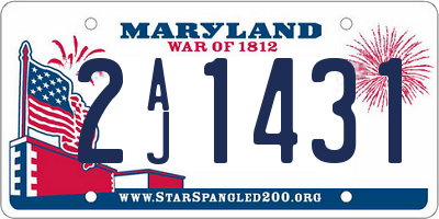 MD license plate 2AJ1431