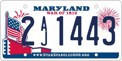MD license plate 2AJ1443