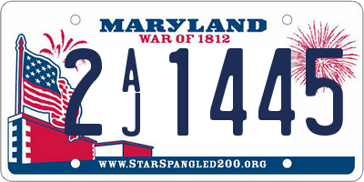 MD license plate 2AJ1445