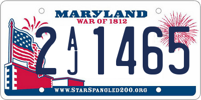 MD license plate 2AJ1465
