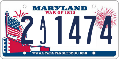 MD license plate 2AJ1474