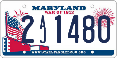 MD license plate 2AJ1480