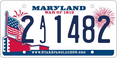 MD license plate 2AJ1482