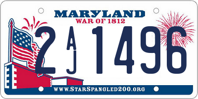 MD license plate 2AJ1496