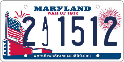 MD license plate 2AJ1512