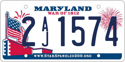 MD license plate 2AJ1574