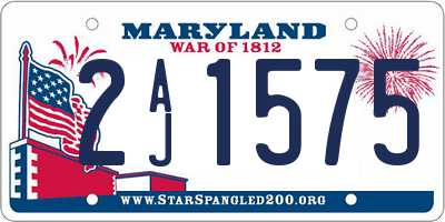 MD license plate 2AJ1575