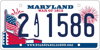MD license plate 2AJ1586