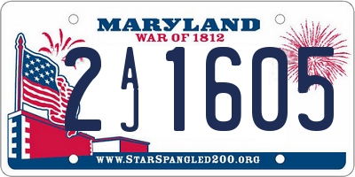 MD license plate 2AJ1605