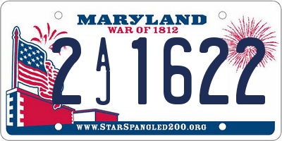 MD license plate 2AJ1622
