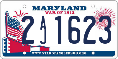 MD license plate 2AJ1623