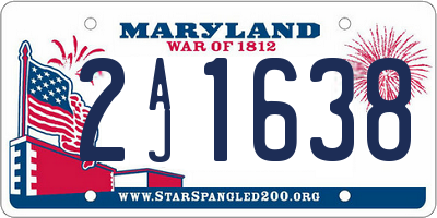 MD license plate 2AJ1638