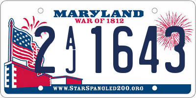 MD license plate 2AJ1643