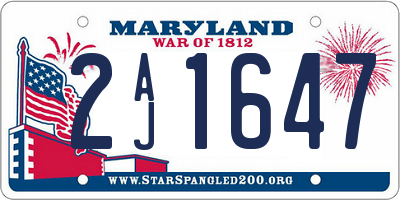 MD license plate 2AJ1647