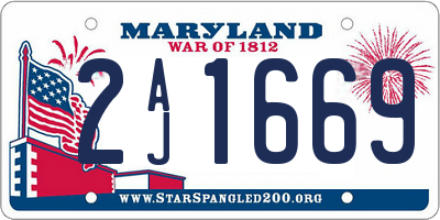 MD license plate 2AJ1669