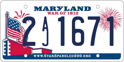 MD license plate 2AJ1671