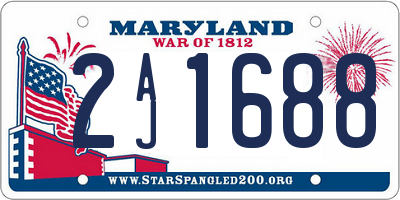 MD license plate 2AJ1688